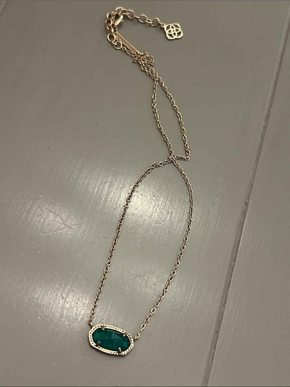 Kendra Scott Elisa Necklace with Green Pendant - Picture 2 of 5